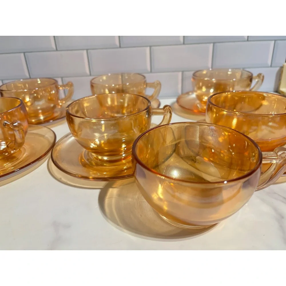 federal glass glass cups saucer